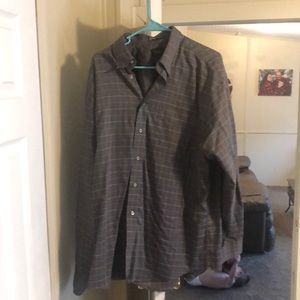 Grey men’s checkered dress shirt size xl